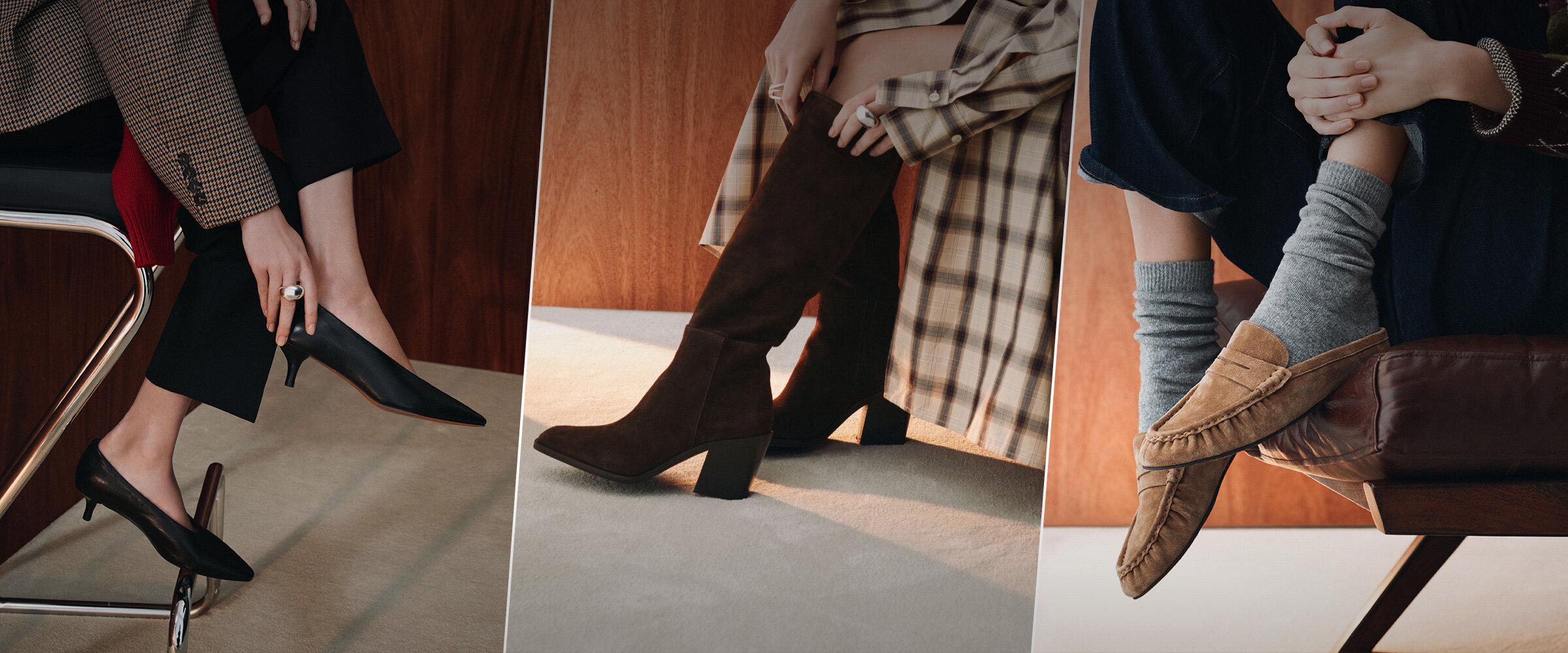 Suede and leather shoes and boots at Simons
