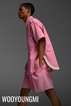 Wooyoungmi pink denim short-sleeve shirt at Édito Simons