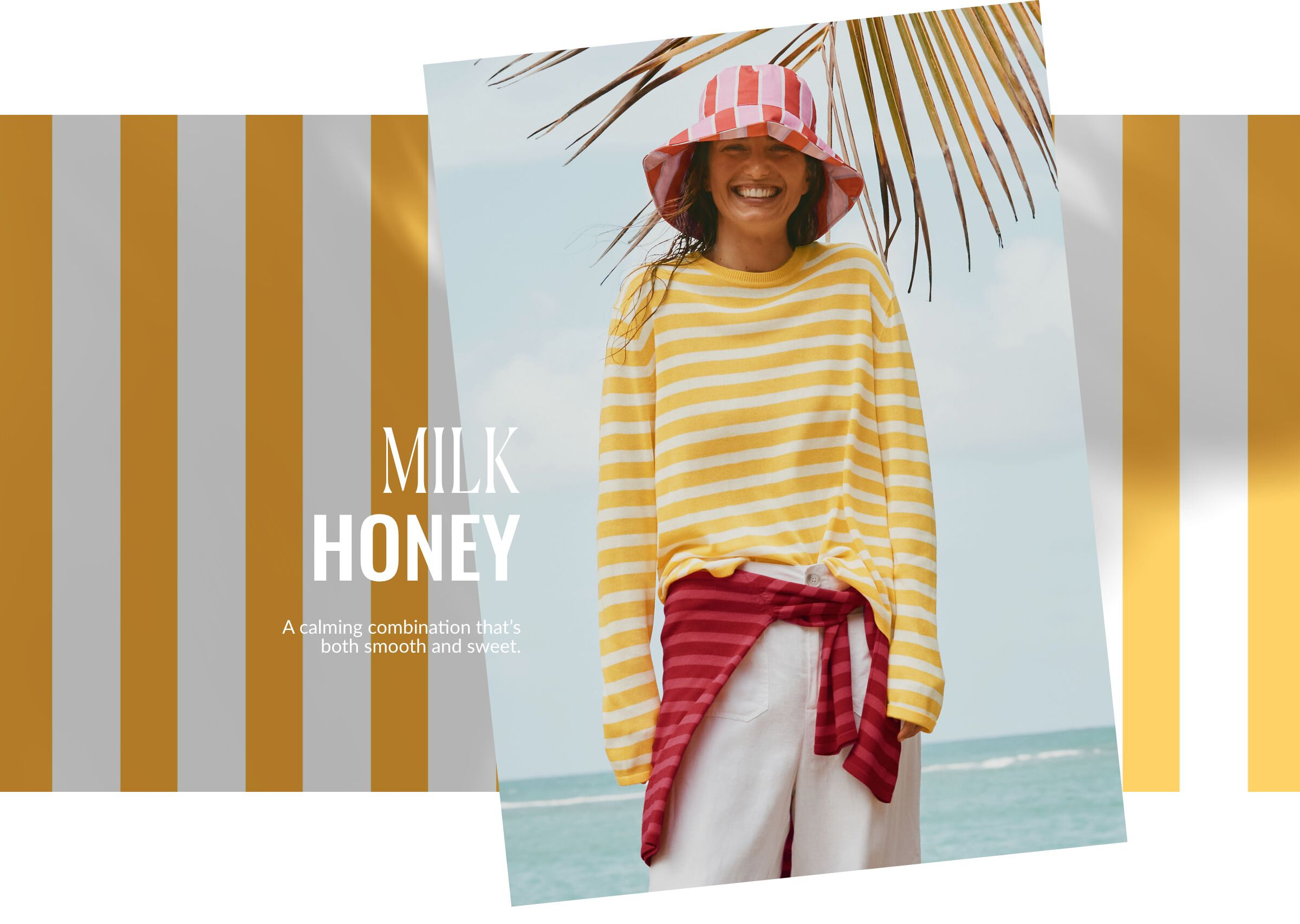Honey yellow and milky white | A calming combination that's both smooth and sweet.