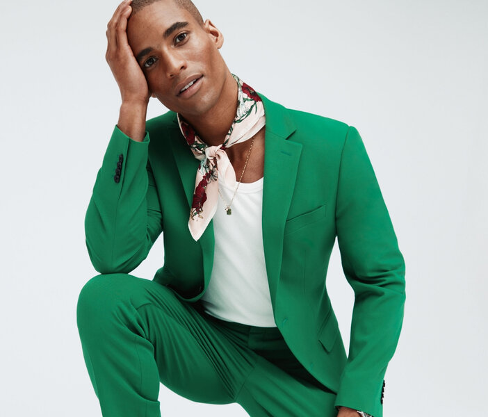 Pigment green suit separates for men at Le 31
