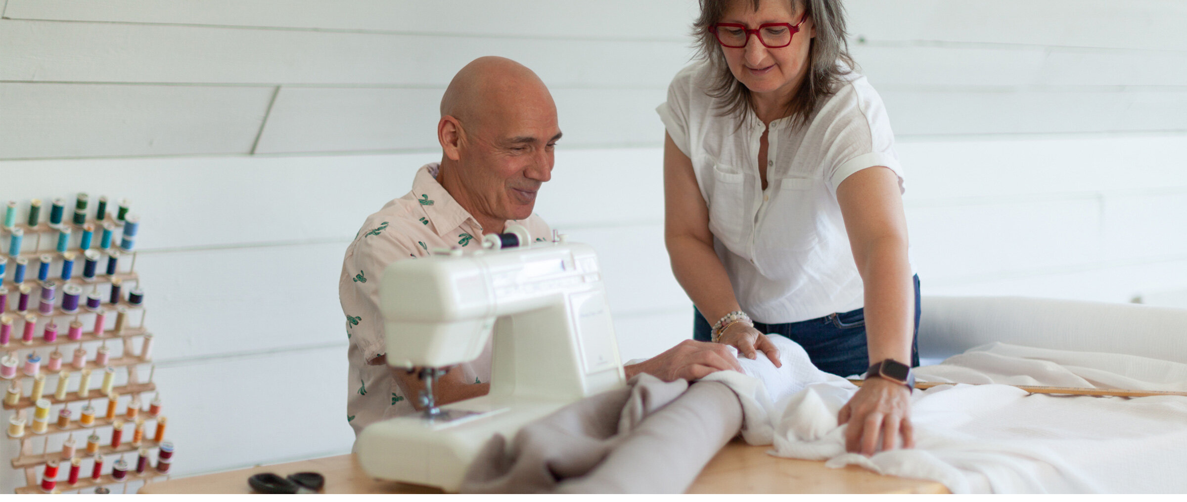 Textile artists at work