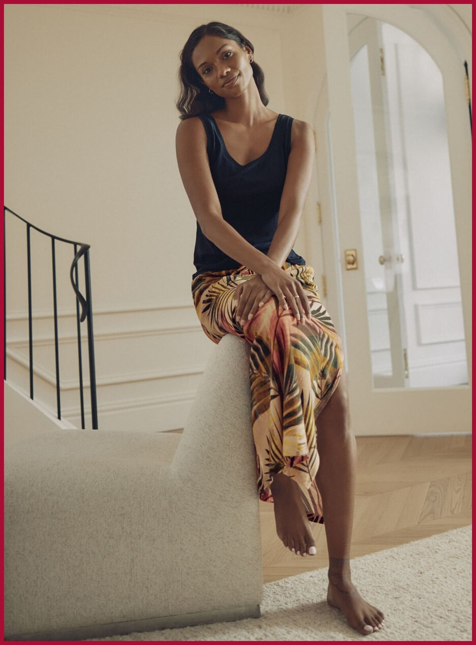 Light linen maxi skirt