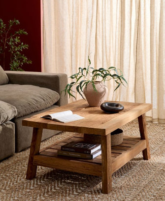Adjustable top wooden coffee table