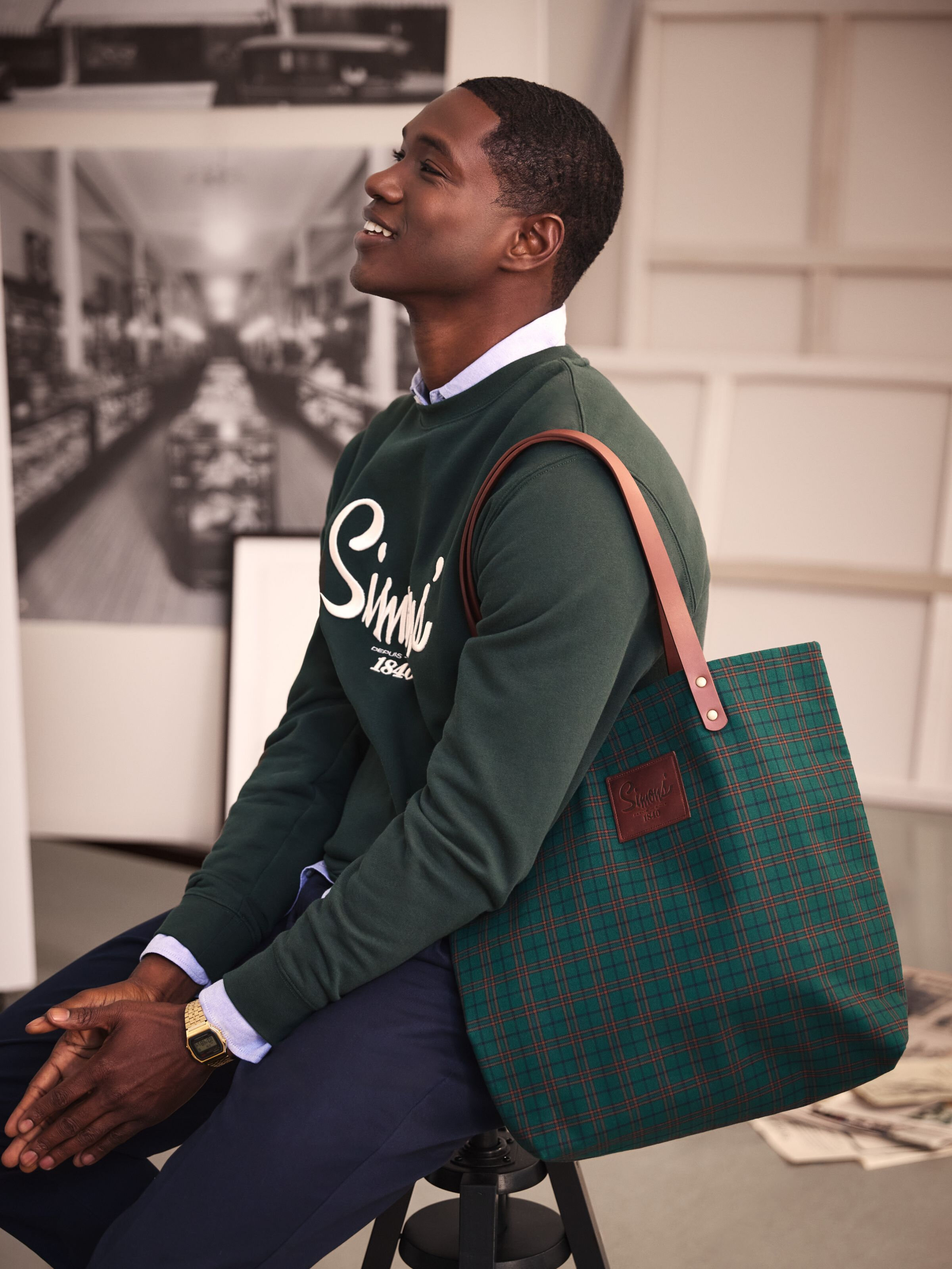 Hunter tartan tote bag
