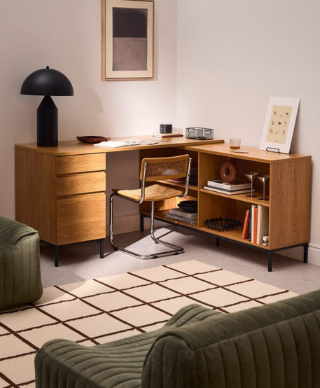 Walnut wall-mounted desk