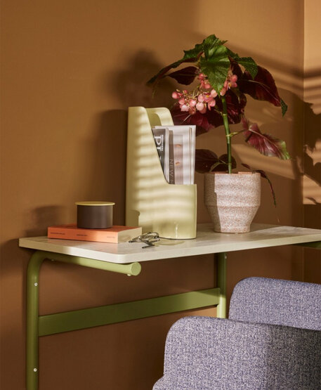 Walnut wall-mounted desk