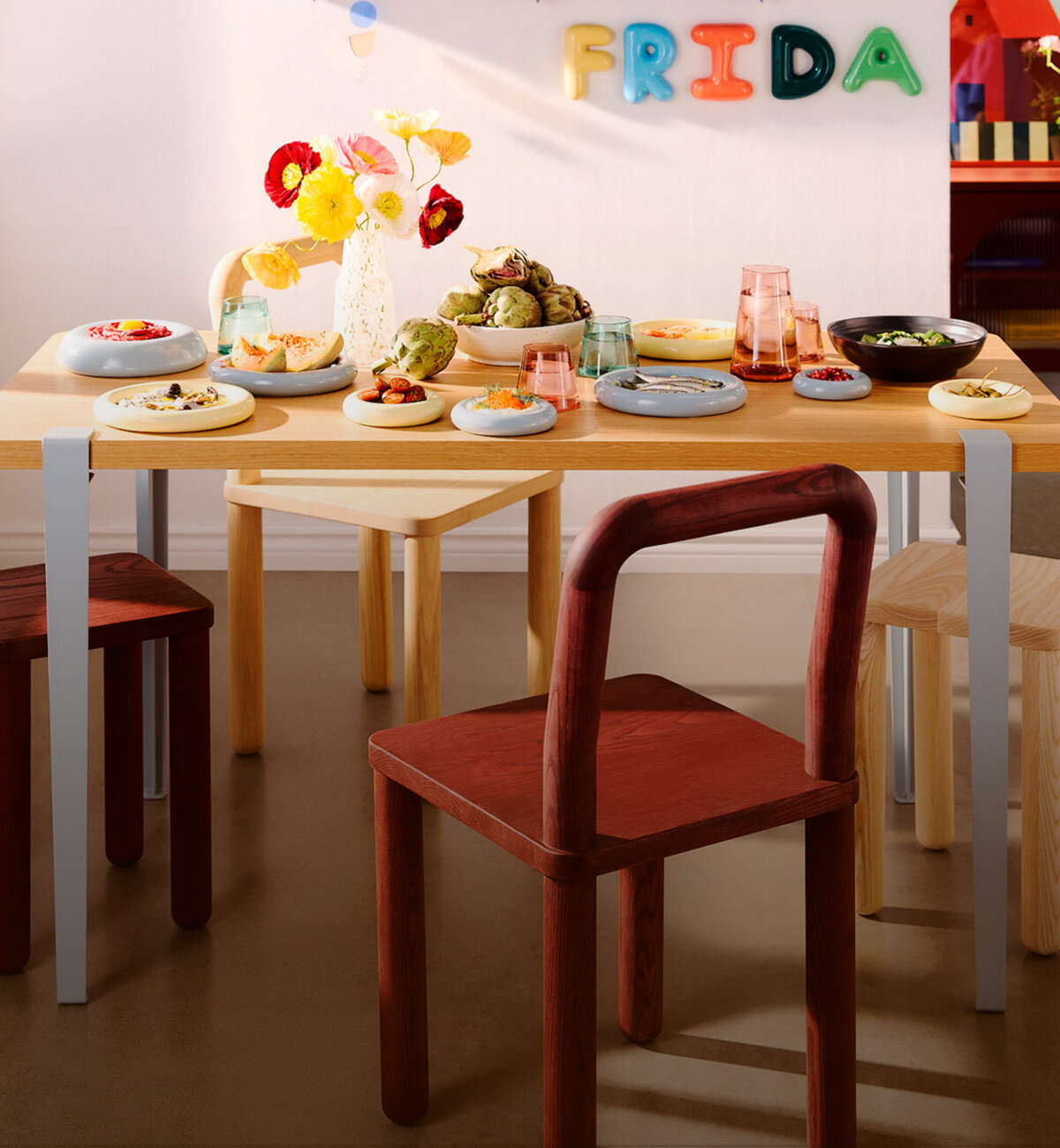 colorful tableware