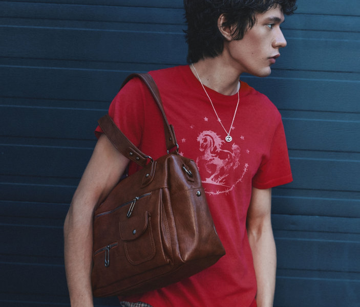 Faux-Leather Bowling Bag