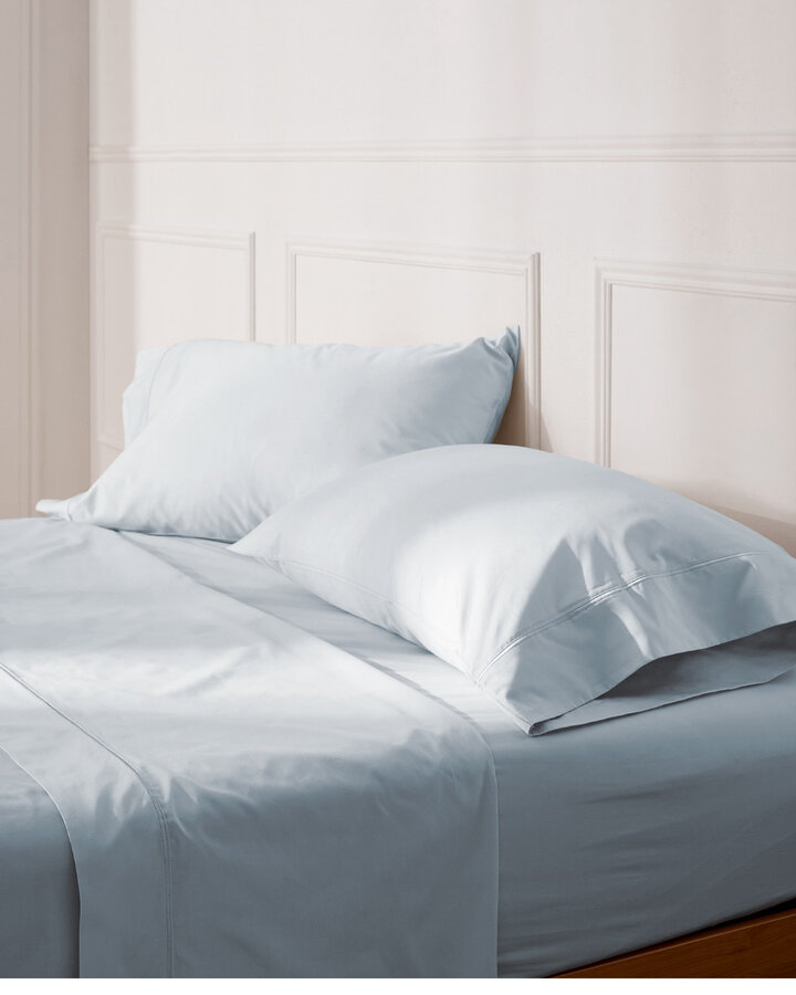 L'ensemble draps coton égyptien chez Simons Maison