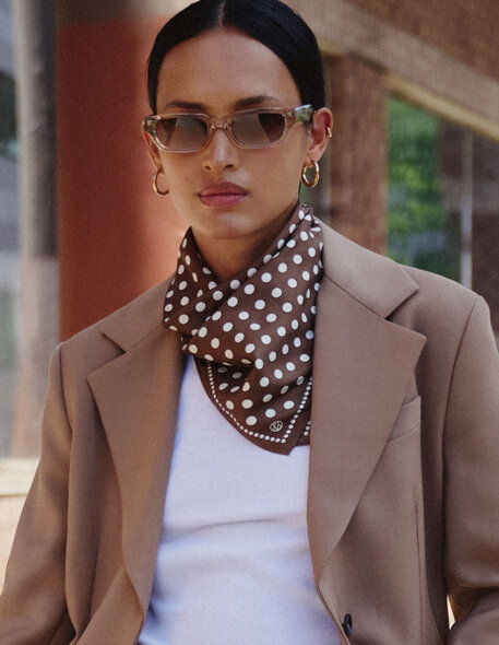 Satiny Polka Dot Scarf