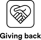 Giving back pictogram