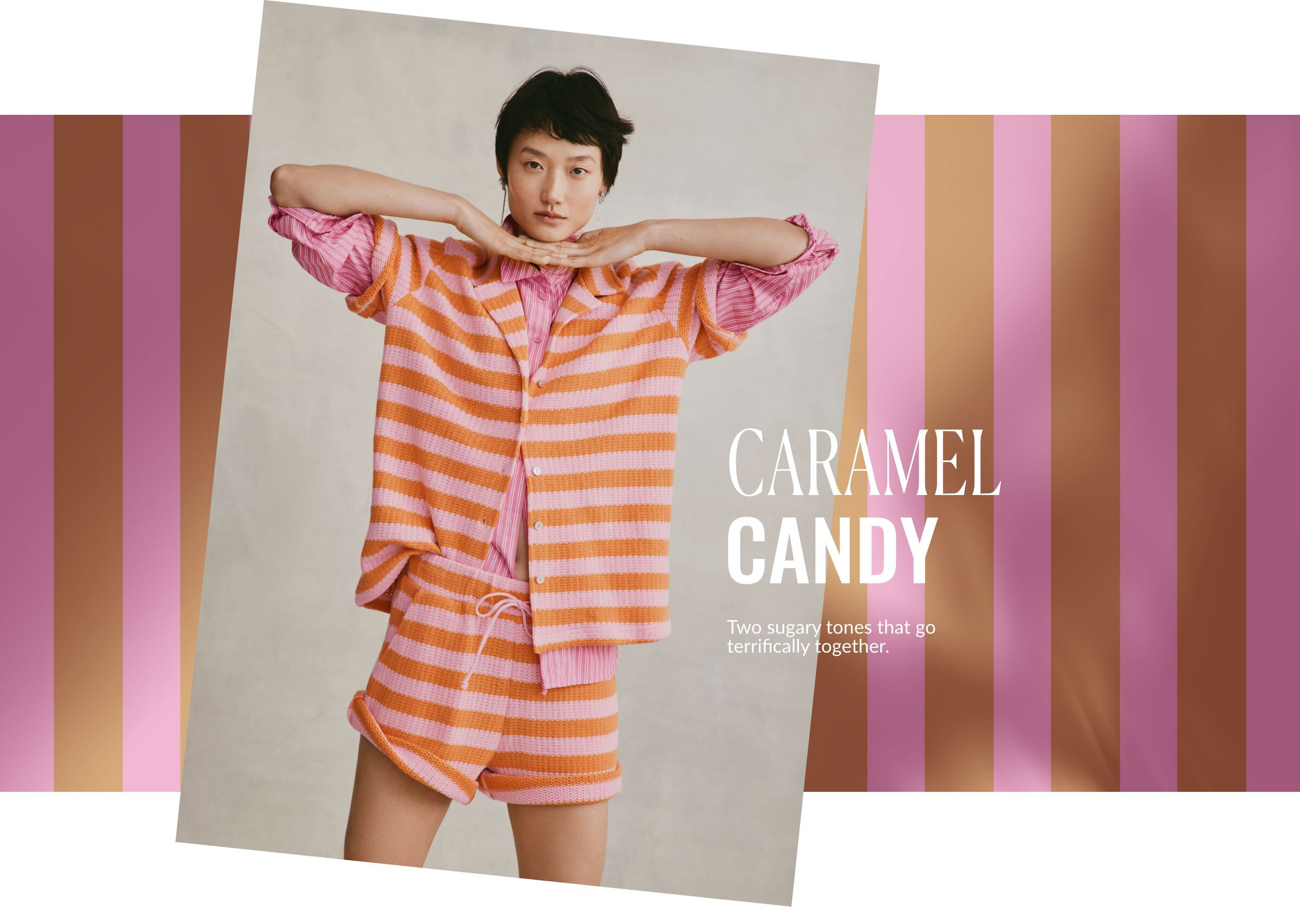 Caramel and candy pink stripes | Two sugary tones that go terrifically together