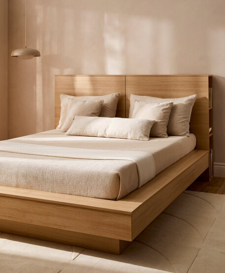 Wooden floating nightstand