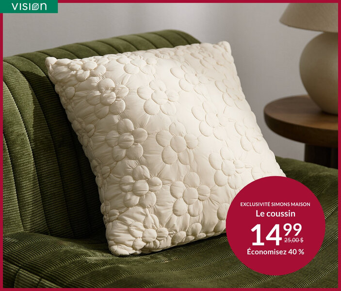 Coussins à partir de 14,99 $